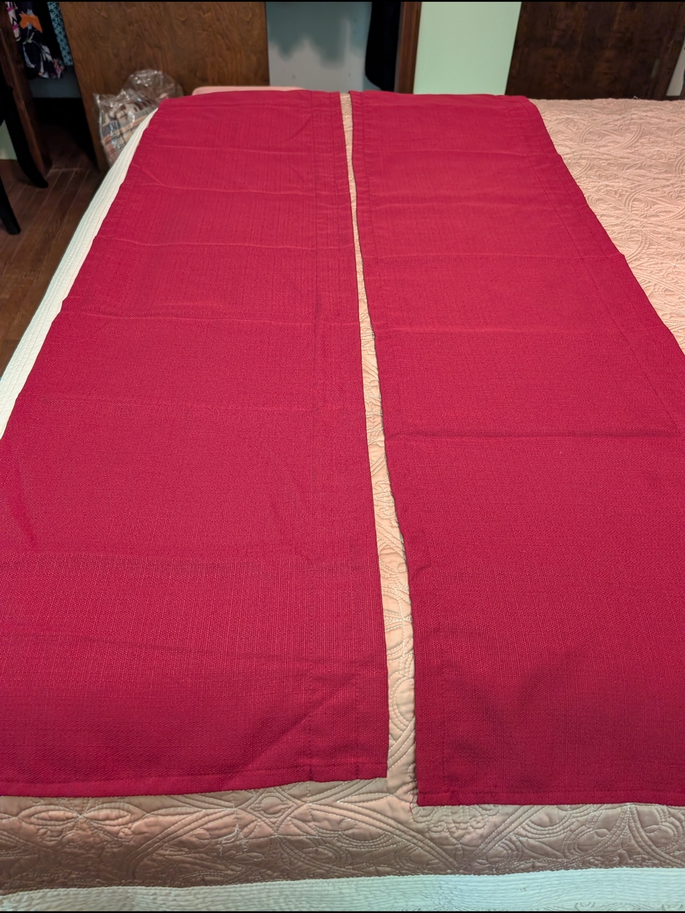 Mainstays Burgundy Textured Curtain Panels